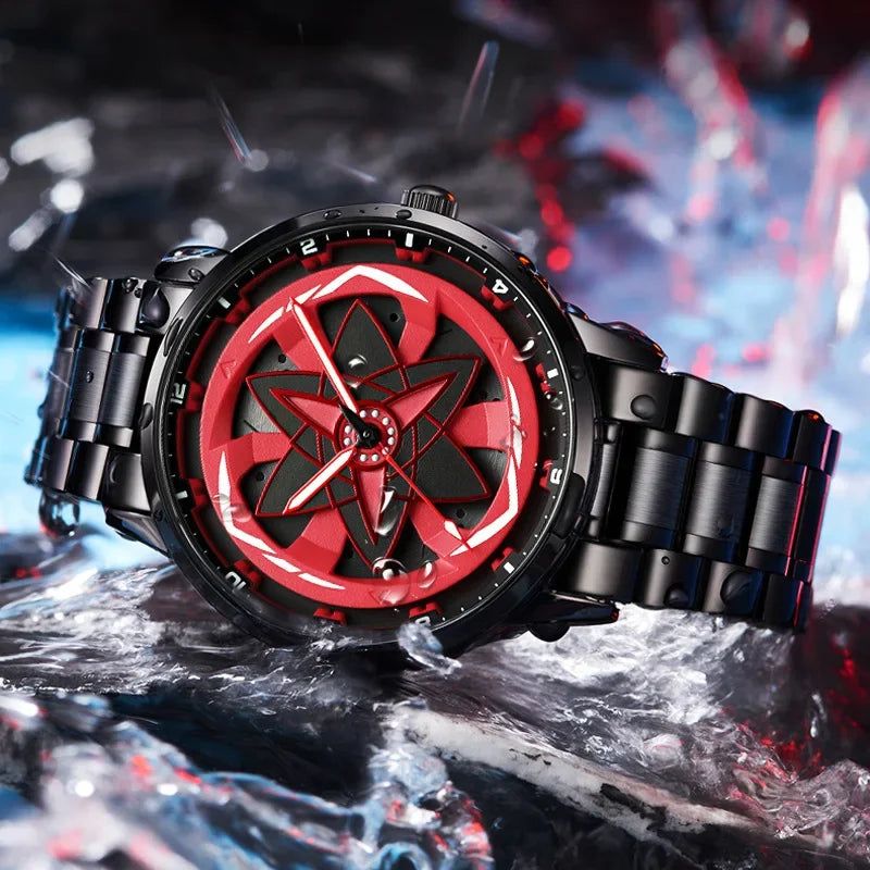 3D Real Man Waterproof Rotate Quartz Watches Super Car Rim Spinning Men'S Sports 360 Wheel Wristwatch for Men Clock Reloj